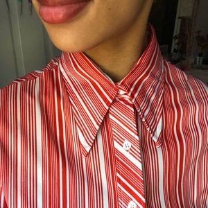 Red Striped Dagger Blouse